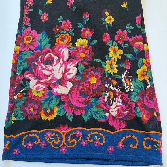 Yumi Kim Mini Dress Wool  Blend Mexican Floral Colorful Crochet Applique Sz S/M - Picture 9 of 11